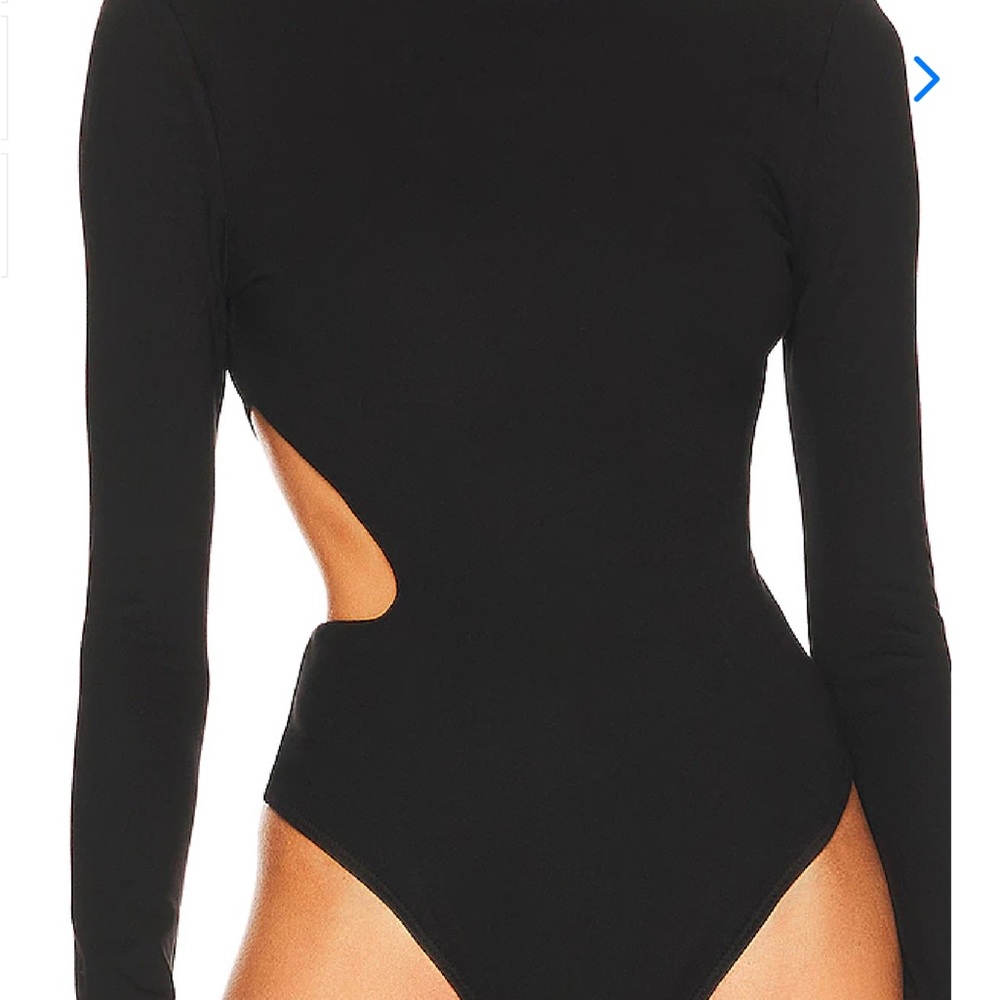 Black Long-Sleeve Cutout Bodysuit